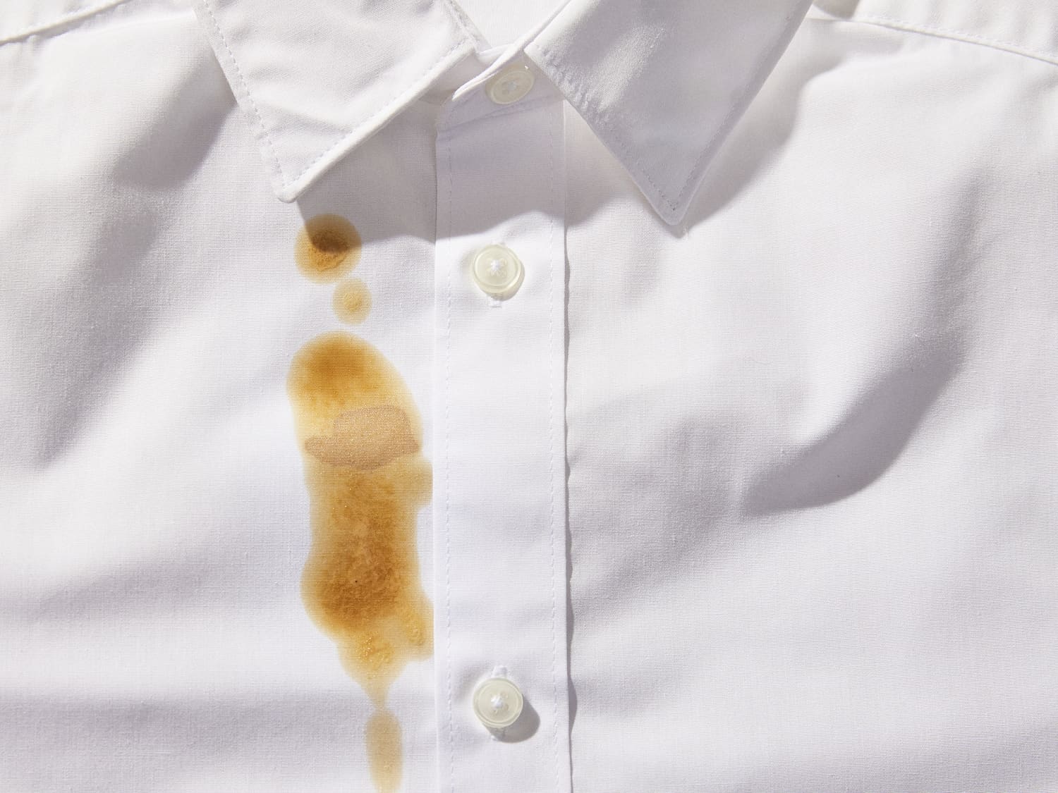 Stain on shop white shirt